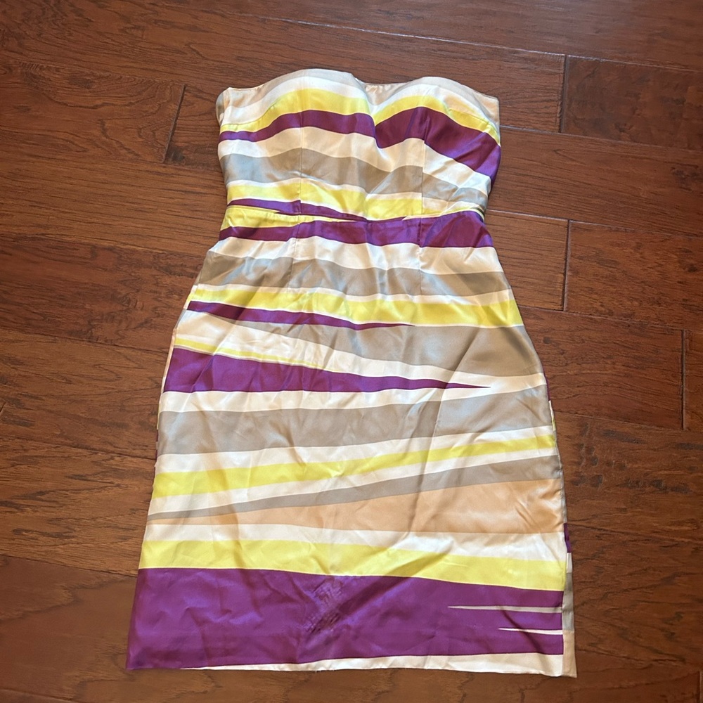 Banana Republic Strapless Dress in Purple and Yellow